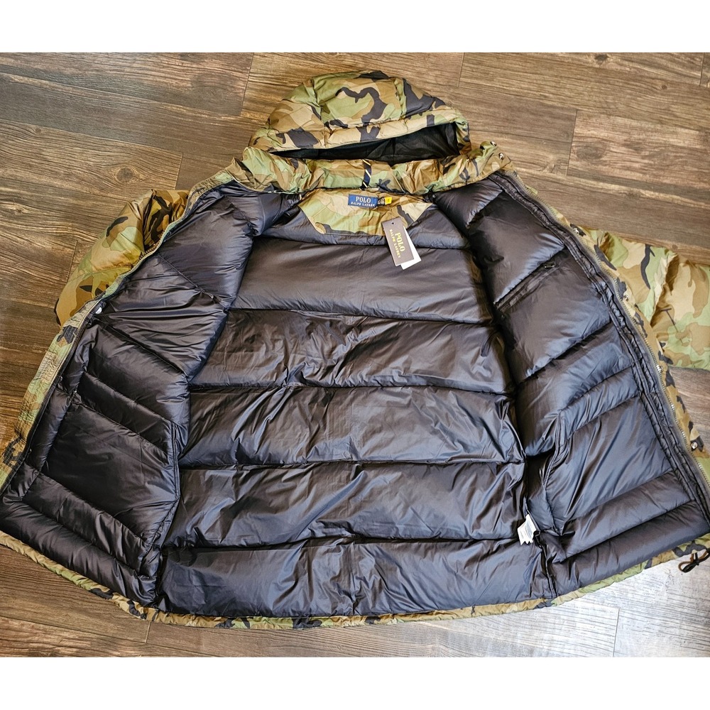 Polo Ralph Lauren Jacket Mens XLT Camo Down Puffer Hooded Winter Ski Coat - Picture 5 of 11